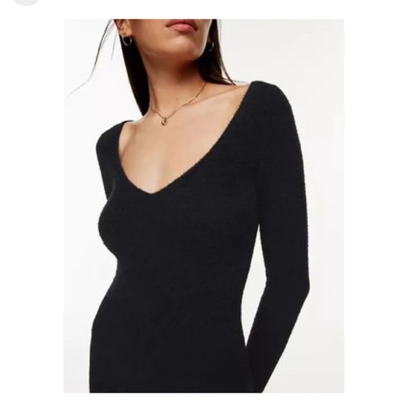 Wilfred Black V Neck Sweater Dress - Picture 3 of 6